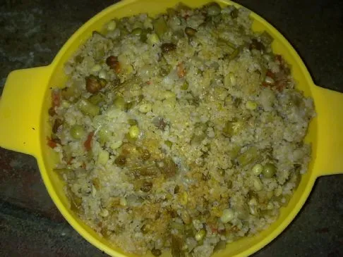 Daliya-Erbsen-Kichererbsen-Pulao