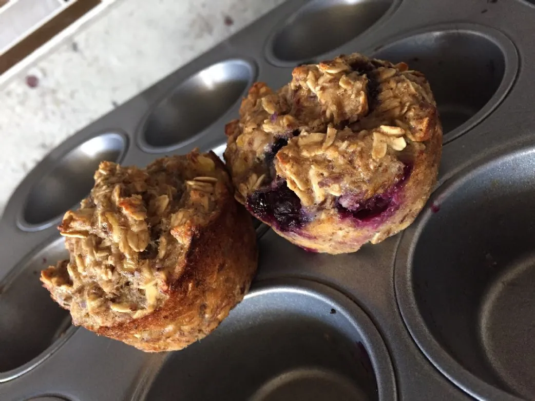 Blaubeer-Haferflocken-Muffins