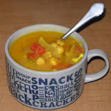 Kichererbsen-Kokos-Curry-Suppe