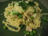 Linguine mit Knoblauchmuscheln und Erbsen
