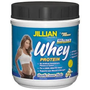 Protein Shake mit Jillian Michaels Vanille-Creme Whey Proteinpulver