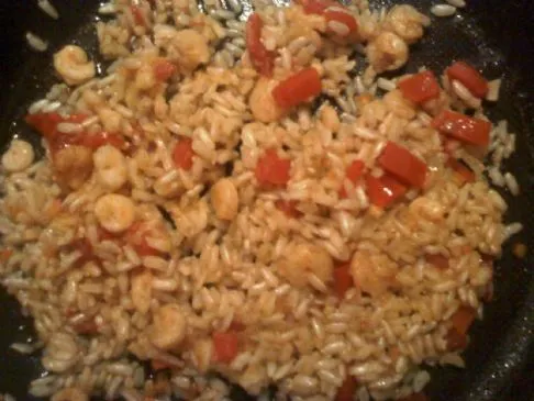 Einfache Reis Garnelen