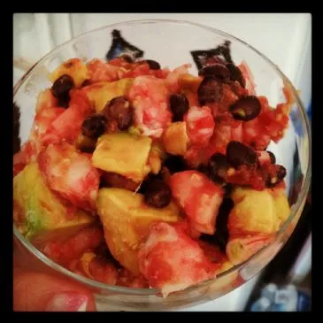 Garnelen-, schwarze Bohnen- und Avocado-Salsa