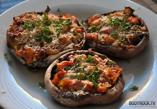 Gesunde Portobello-Pizza