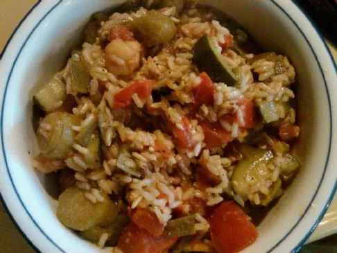 Bayou-Garnelen und Gemüse