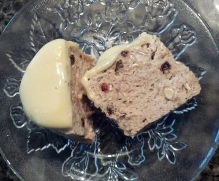 Frosted Hafer-Rosinen-Keksmuffin - Mikrowelle