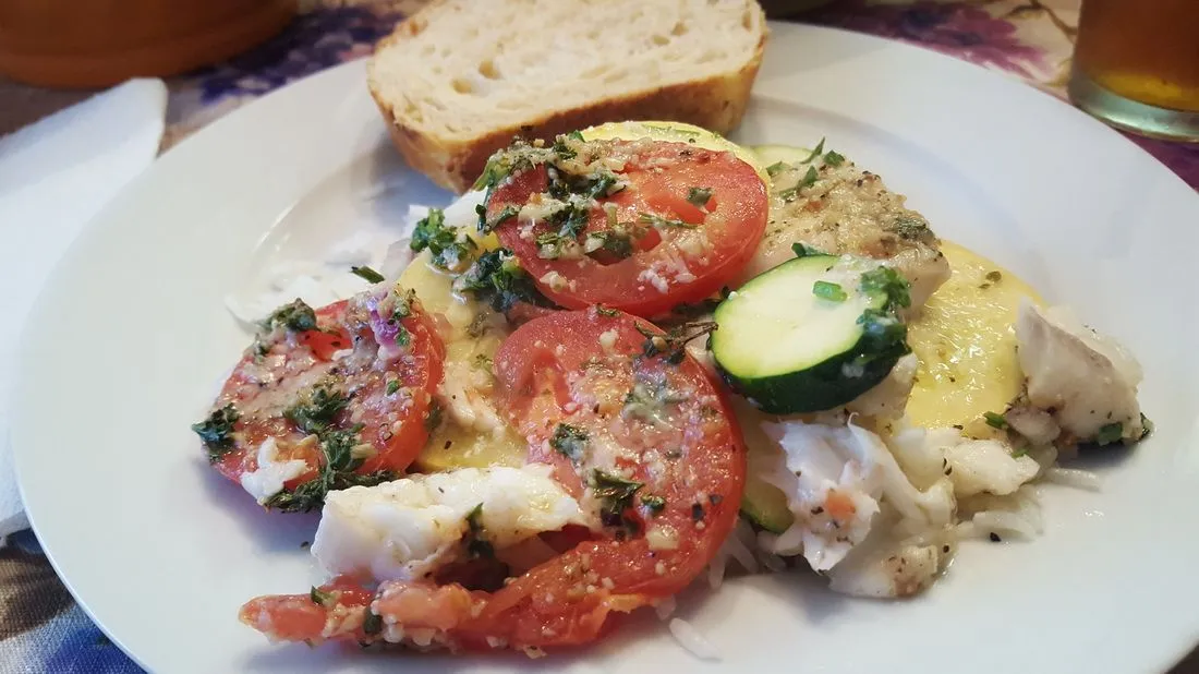 Tilapia und Kürbisauflauf