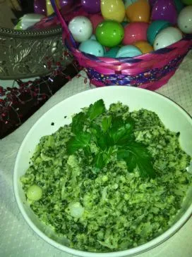 Blumenkohl- und Spinatpüree