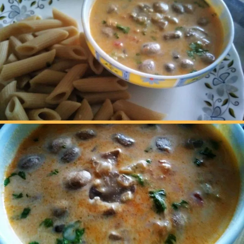 Pilz-Kokosnuss-Creme