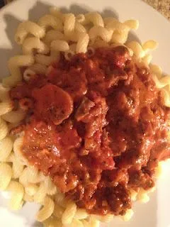 Fleischige Wurst-Pasta
