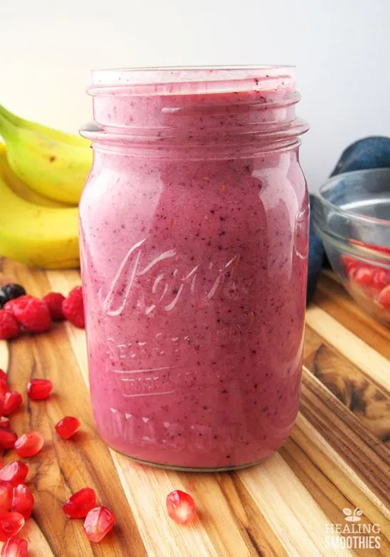 Erdbeer-Bananen-Pom-Saft-Smoothie