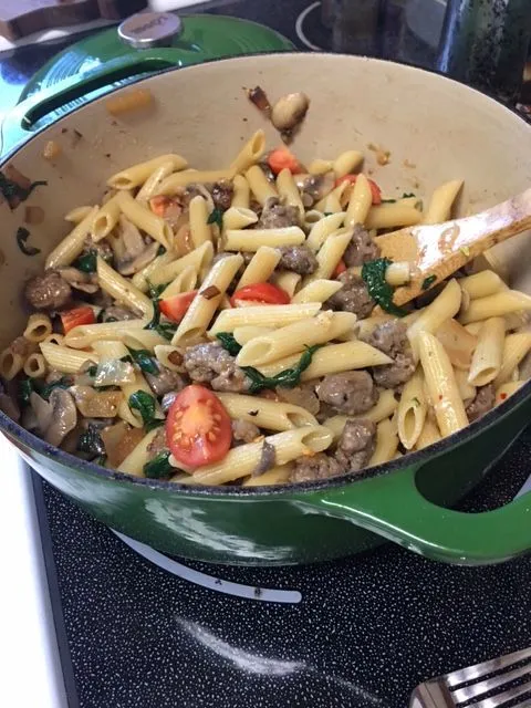 Braut- und Spinat-Pasta