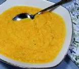 Geröstete Karotten-, Pastinaken- und Koriandersuppe