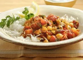 Kichererbsen- und Tomaten-Curry