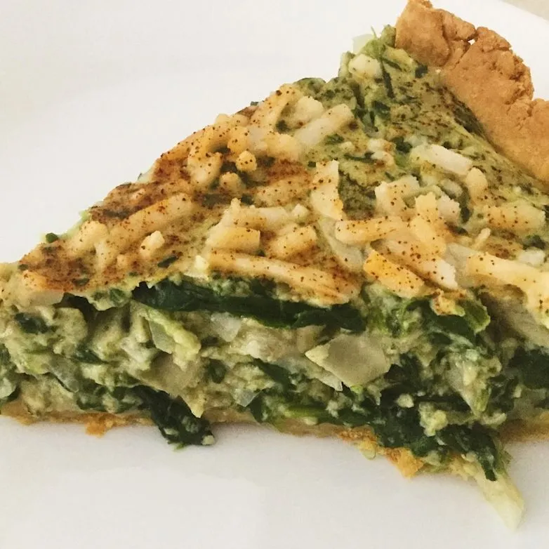 Spinat-Artischocken-Quiche [Glutenfrei und Vegan]