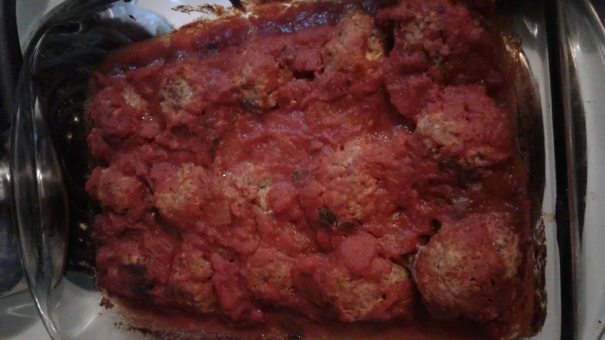 Gebackene italienische Fleischbällchen