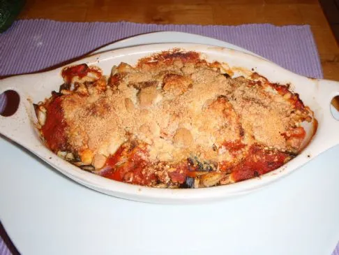 Auberginen-Parmesan mit Hähnchenbrust