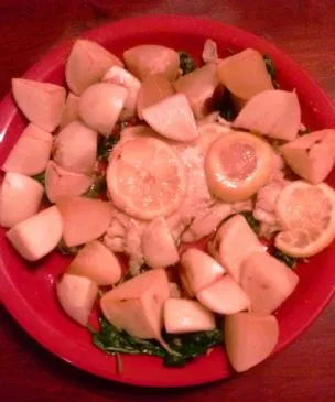 Hakurei-Rüben mit Kabeljau