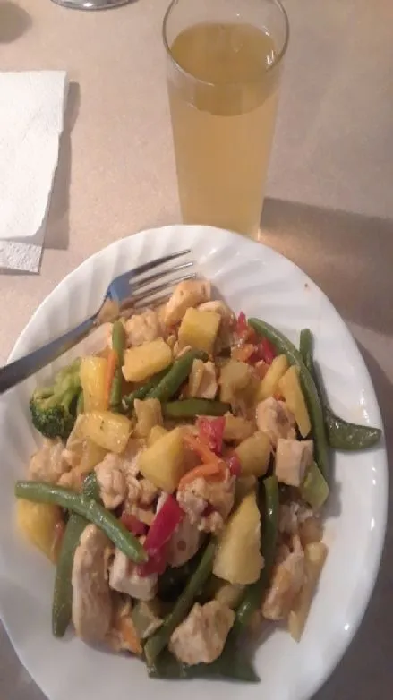 Scharfes Orange Hähnchen mit Reis