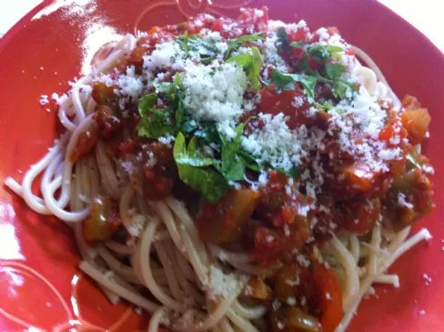 Pasta mit Paprika und Champignons