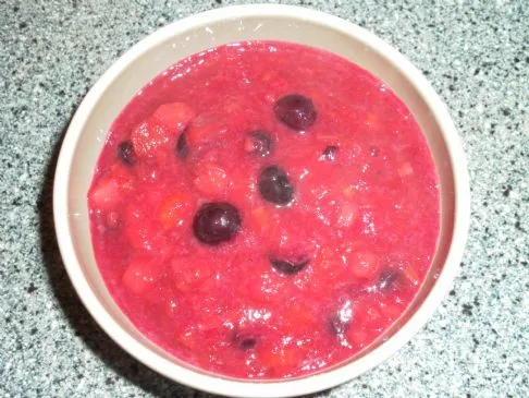 Blaubeer-Rhabarber-Apfelsauce