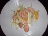 Lachs-, Orange- und Fenchelsalat