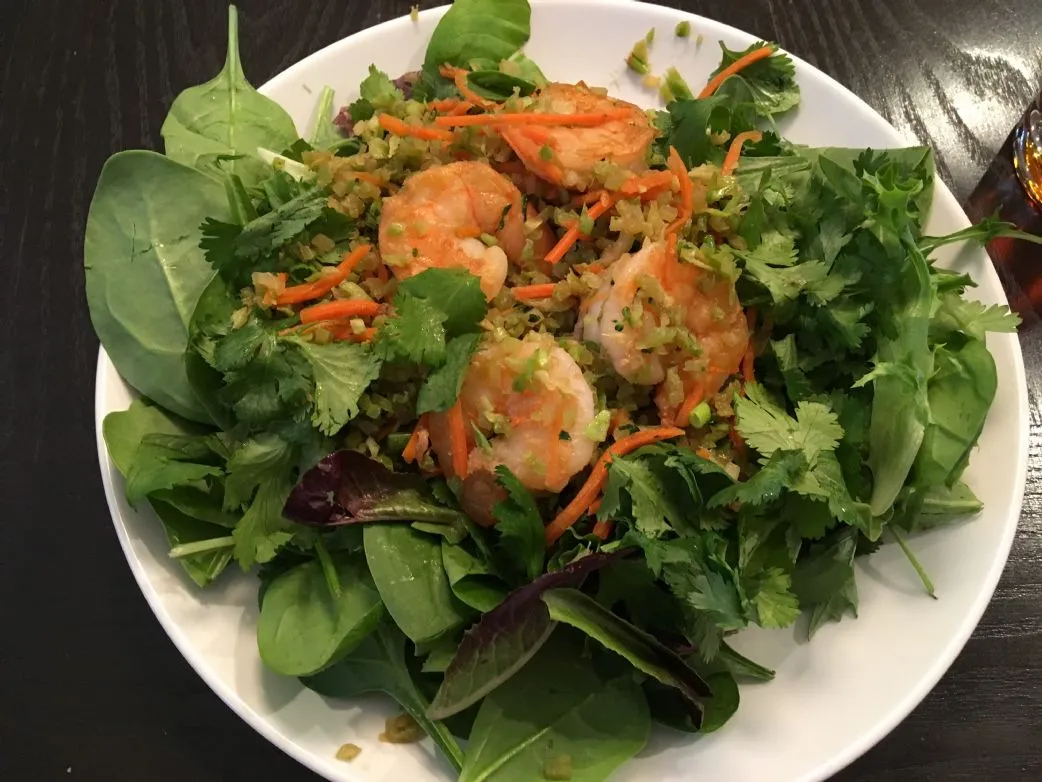 Garnelen mit Blumenkohlreis