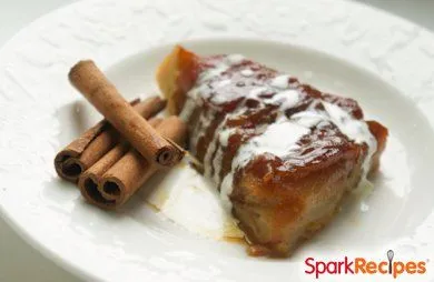 Kürbis-Pie-Kuchen auf dem Kopf