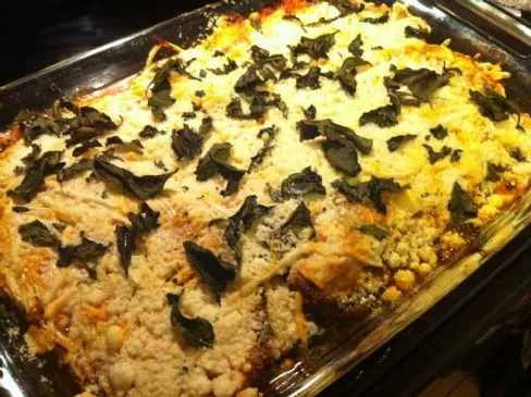 Auberginen-Parmesan mit Mandelkruste und DF Mozzarella