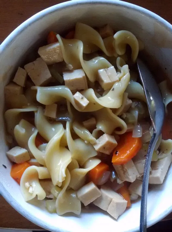 Vegetarische Nudelnsuppe ohne Huhn