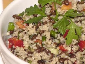 Curry-Linsen- und Vollkornreis-Salat (oder Beilage)