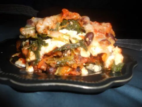 Schwarze Bohnen Vegi Lasagne