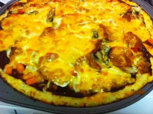 Blumenkohl-Pizzaboden; 4 große Stücke