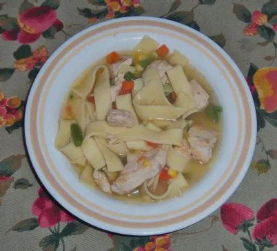 Mein Huhn und Nudeln