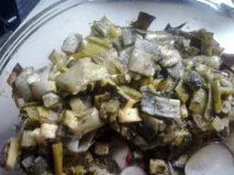 Gebratene Lauch und Feta