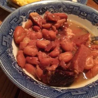 Cranberry-Bohnen mit Schinken