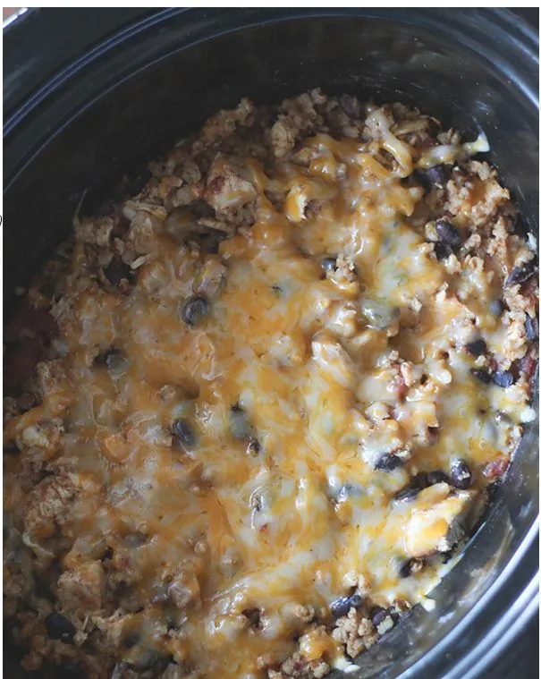 Hähnchen-Burrito-Bowl aus dem Slow Cooker