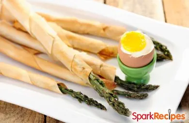 Spargel in Filoteig