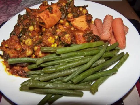 Grünkohl, Kichererbsen und Süßkartoffel-Curry