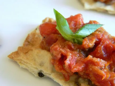 Karamellisierte Tomaten- und Courvoisier-Canapés