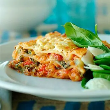 Lasagne mit Puten und Spinat