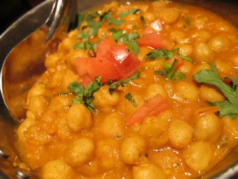 Chana Masala/Garbanzo-Bohnen in indischen Gewürzen