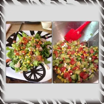 Sommergemüse in einer Basilikum-Vinaigrette