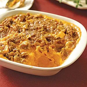 Süßkartoffel- oder Kürbisauflauf