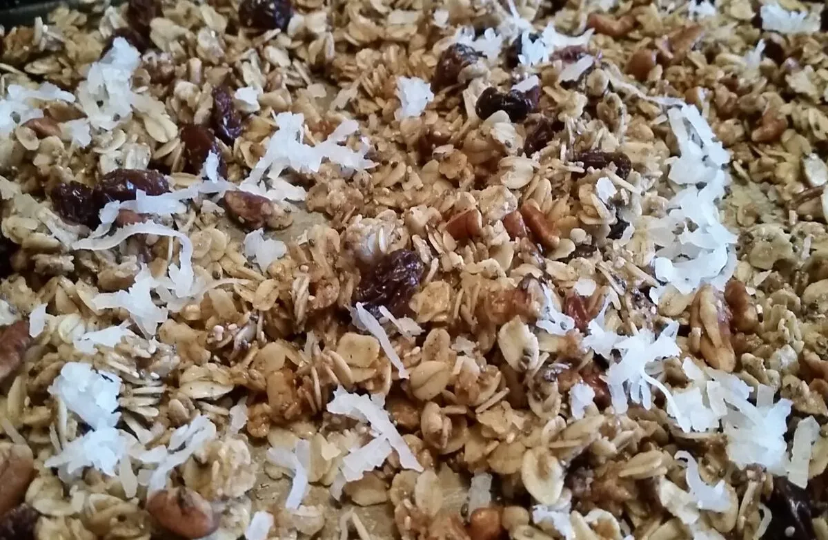 Granola mit Chiasamen und Kokosöl, 1/4 Tasse