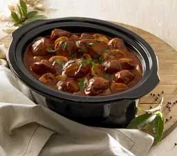 Rindfleisch in Rotweinsauce