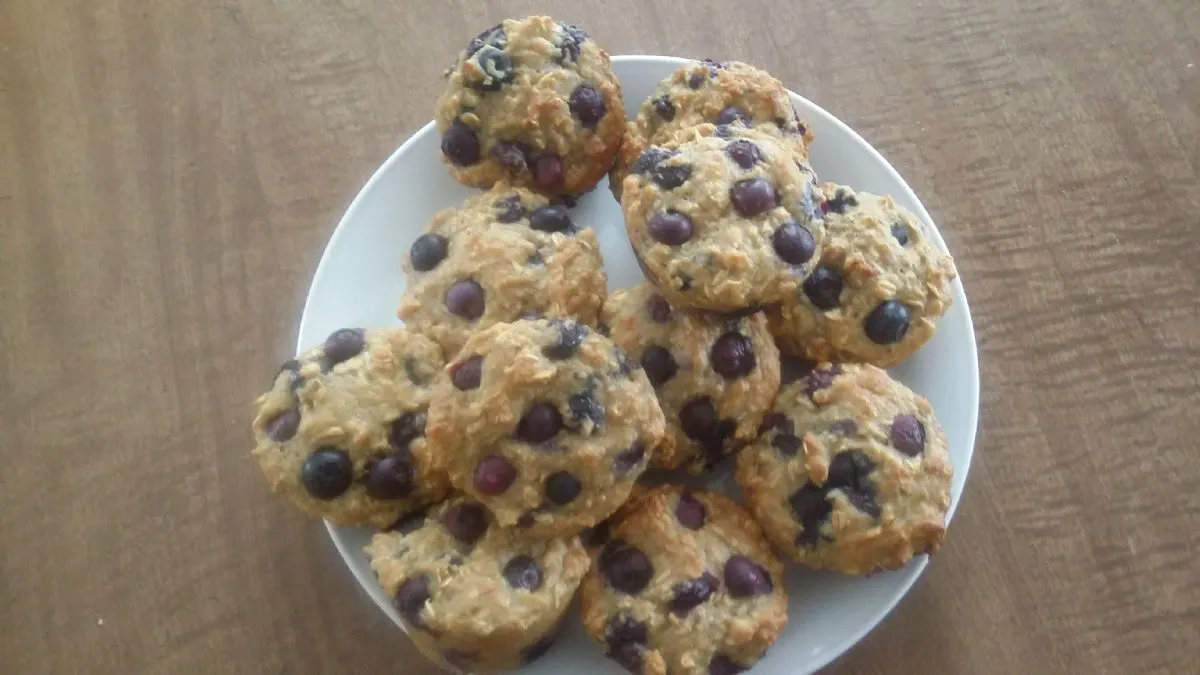 Blaubeer-Bananen-Haferflocken-Muffins