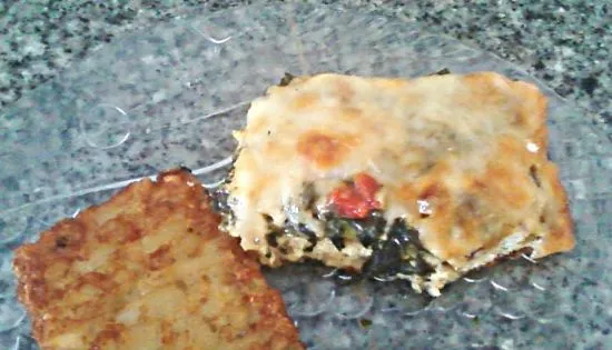 Käse-Quiche ohne Boden mit Spargel und Spinat