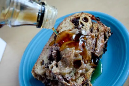 Apfel-Rosinen-Toastauflauf