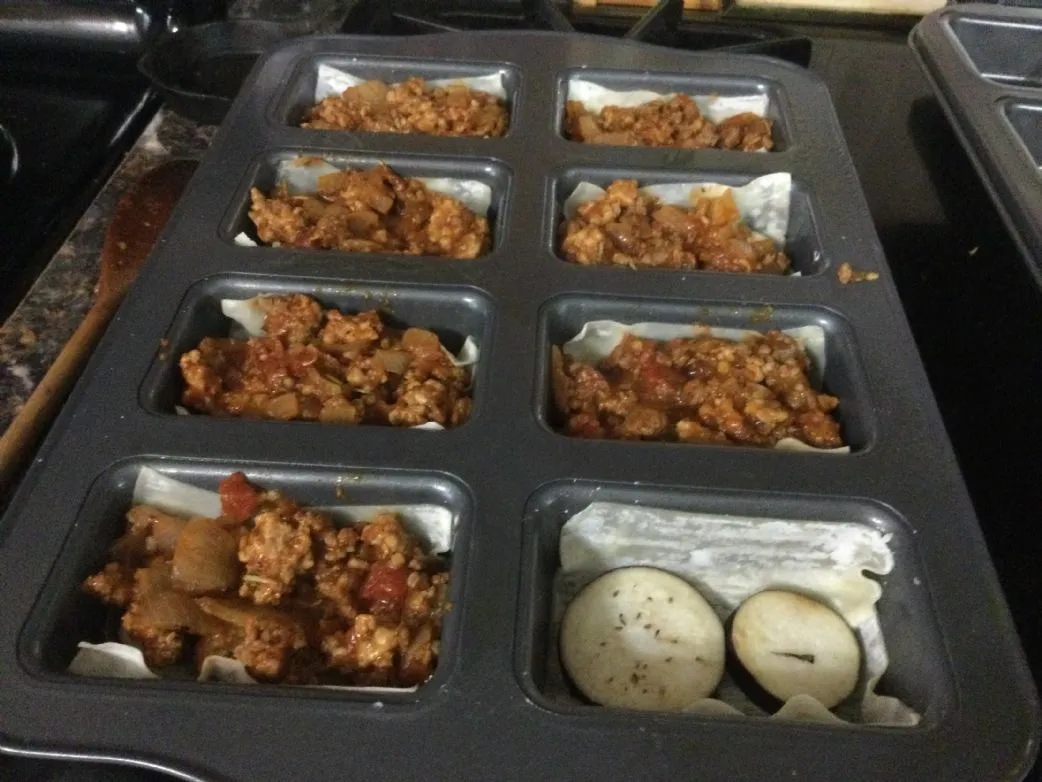 Auberginenauflauf (mit Rinder- und Schweinehackfleisch)